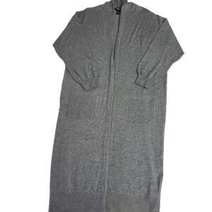 Express Ultra Soft Balloon Sleeve Duster Cardigan Longline Open Sweater Gray XL